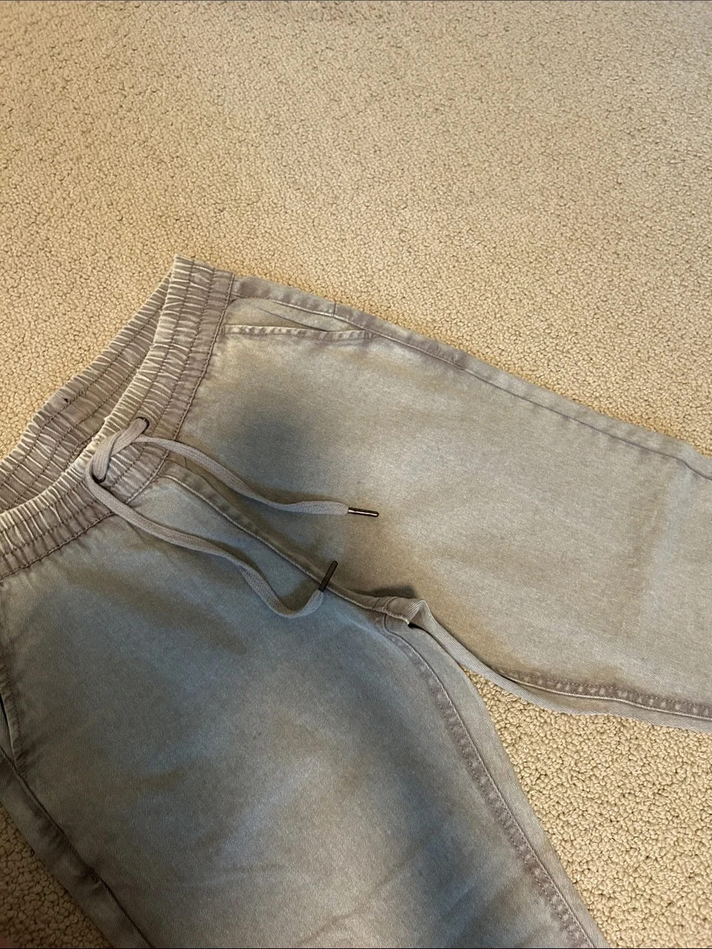 Light Gray Drawstring Jogger Pants - Picture 5 of 7